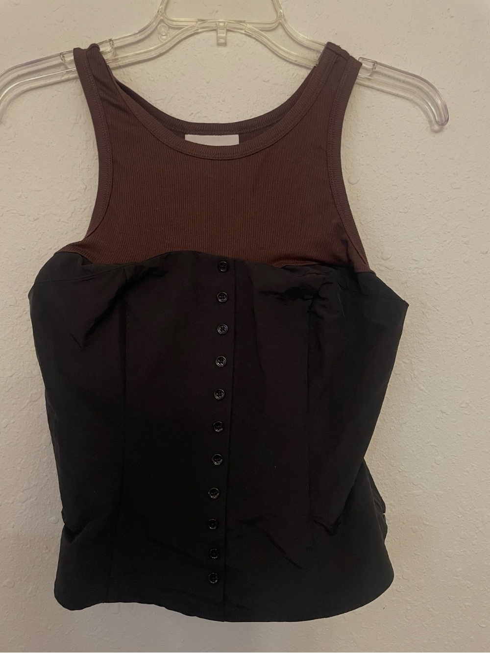 Reformation Brown and Black Two-Tone Sleeveless Tank